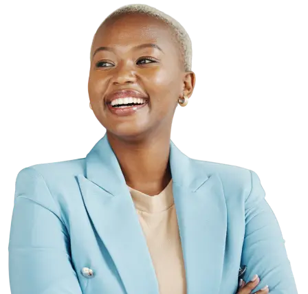 Professional woman smiling.