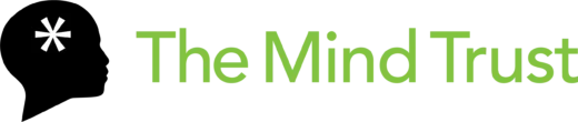 The Mind Trust logo features a white asterisk and pixelated green text with a gray shadow.