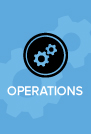A blue graphic displays a black gear icon and the word OPERATIONS. TITLE: