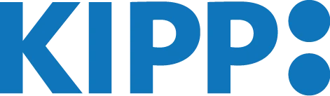 The KIPP logo in bold blue letters features a square dot over the 'I' and two