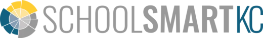 Scholastic logo featuring a colorful geometric icon and pixelated gray and blue text.