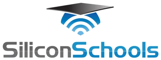 The SiliconSchools logo displays a graduation cap atop a blue Wi-Fi icon. TITLE