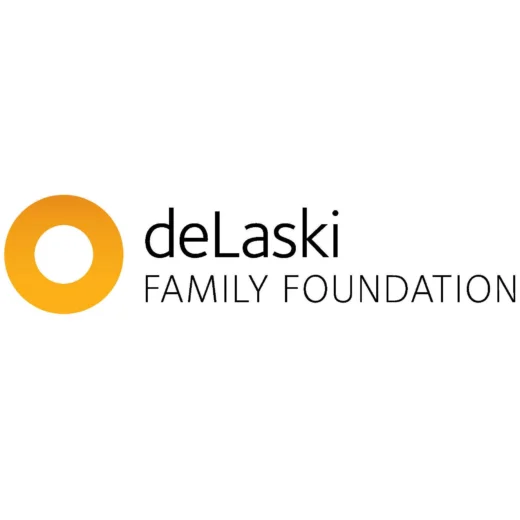 The deLaski Family Foundation logo features an orange ring next to black text on a white background.