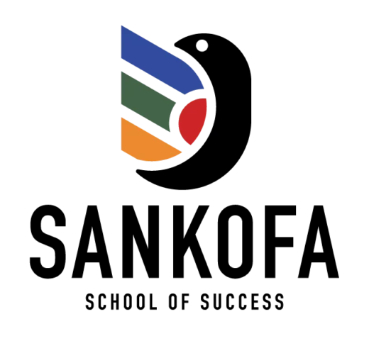Pixelated Sankofa Academy of Media logo featuring a colorful bird icon and bold black text.