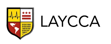 LAYCCA logo featuring a shield with medical, DC, Americas map, and binary code elements