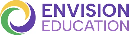 Envision Education logo featuring a yellow, green, and purple spiral graphic. TITLE