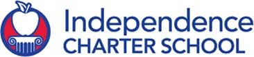 Independence Charter School logo featuring an apple and classical column emblem.